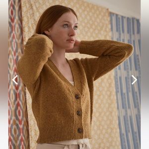 Mollusk Maddie Button Cardigan Sweater Beekeeper Yellow Women’s Small